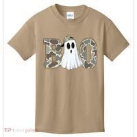Camo Ghost Boo Spooky Halloween Kids T-Shirt thumb 0