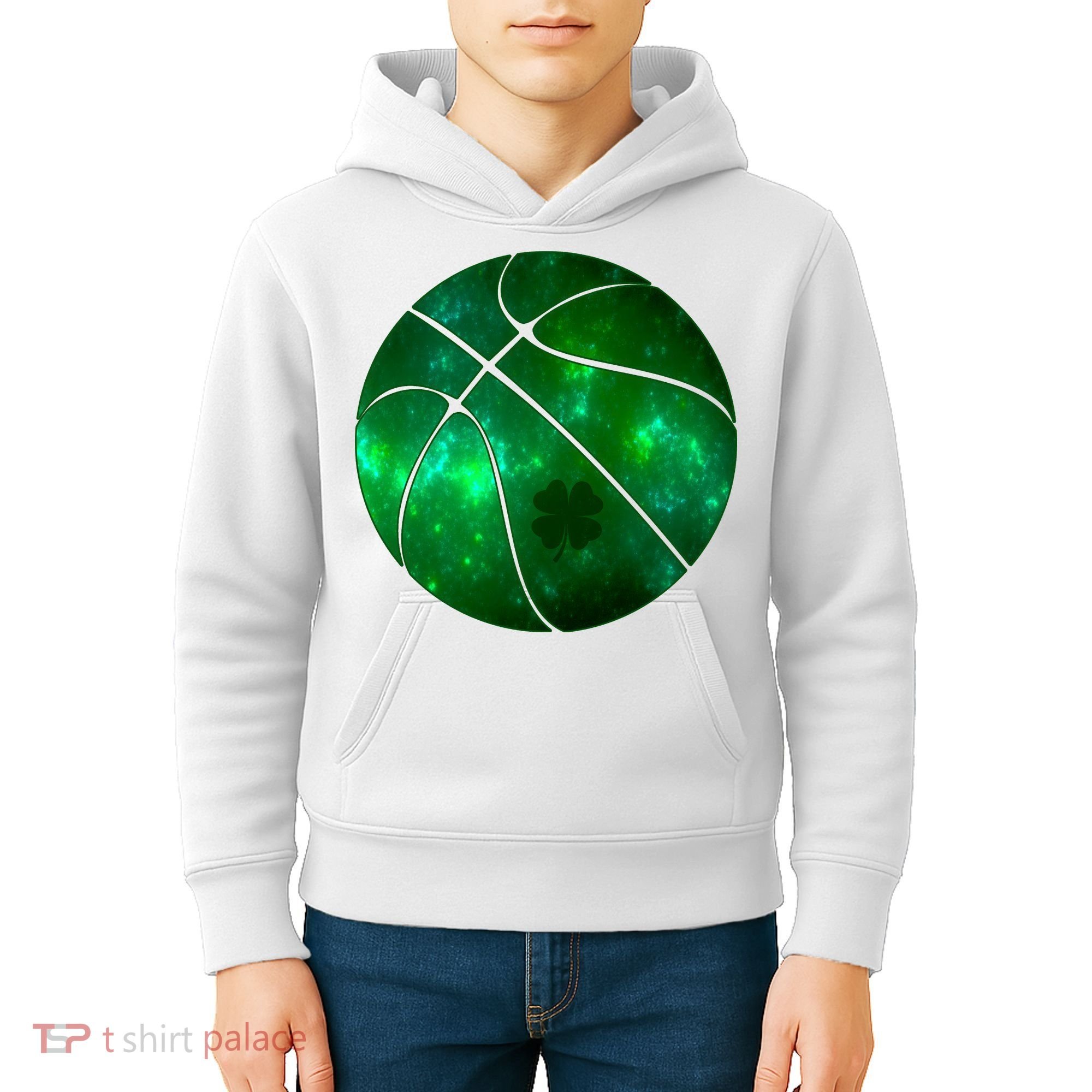 Clover Green Basketball Lover Kids Hoodie