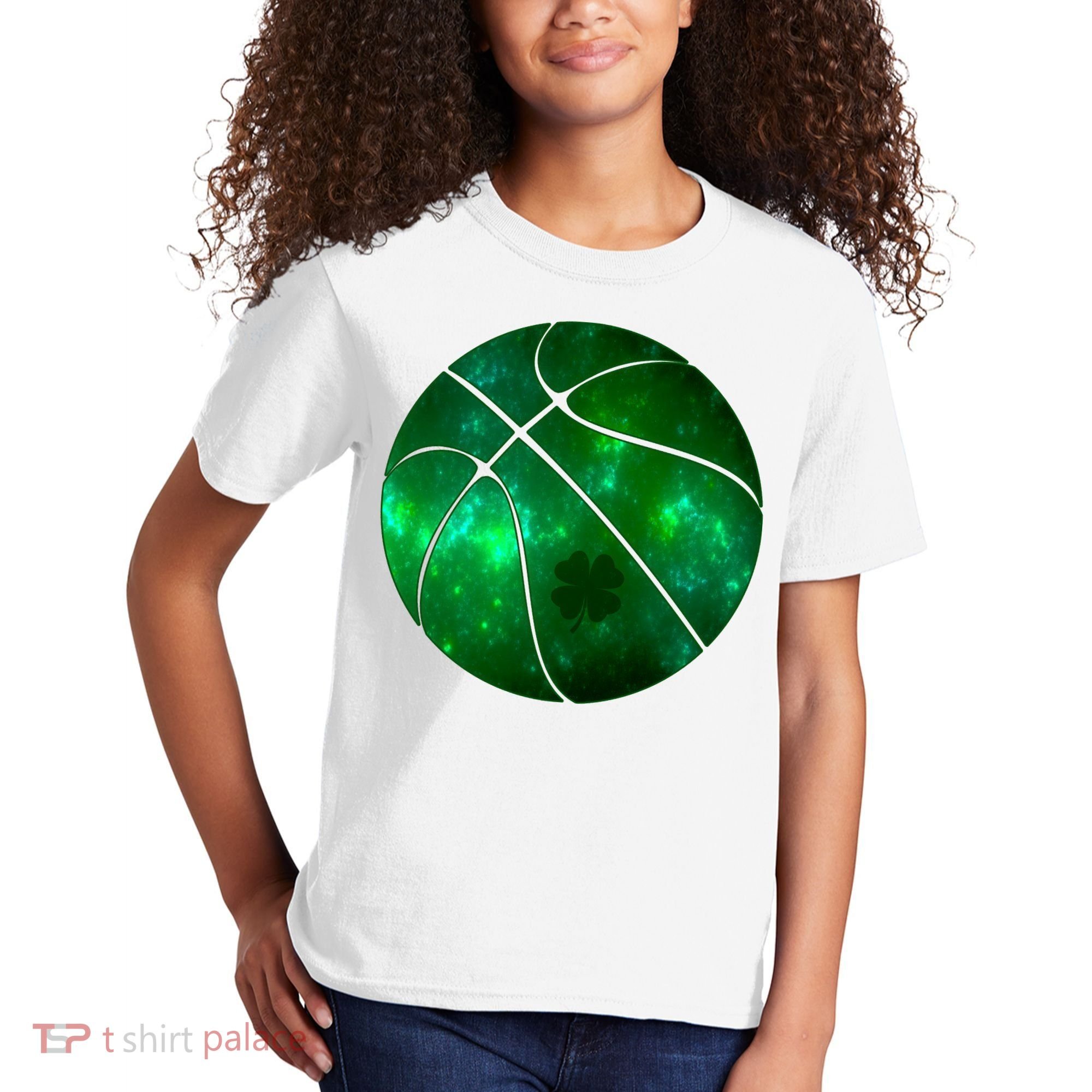 Clover Green Basketball Lover Kids T-Shirt