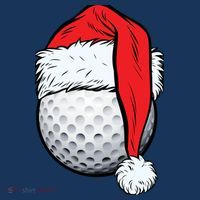 Christmas Golf Ball Santa Hat Funny Sport Xmas T-Shirt thumb 7