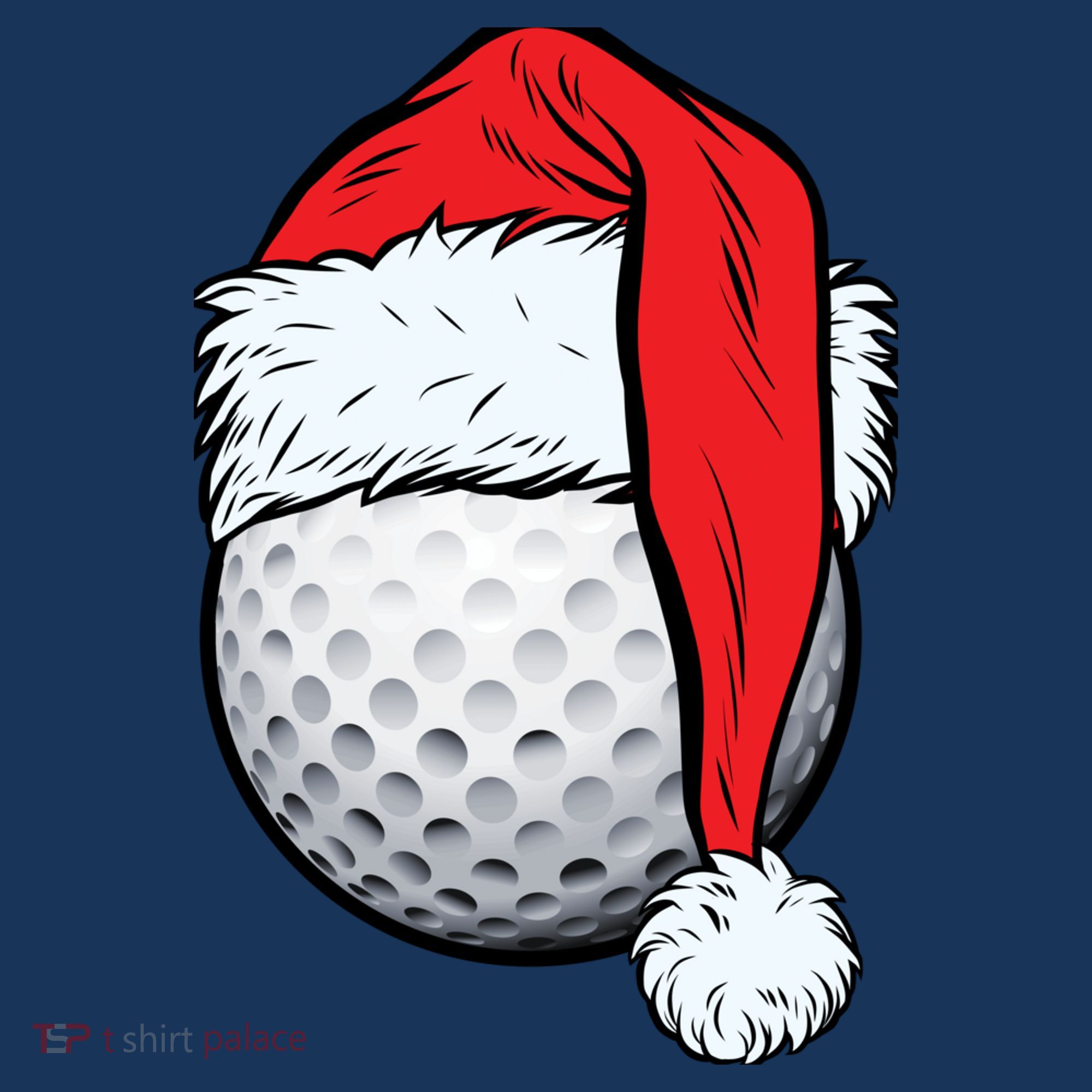 Christmas Golf Ball Santa Hat Funny Sport Xmas Women's Hoodie