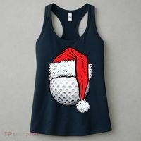 Christmas Golf Ball Santa Hat Funny Sport Xmas Women's Tank Top thumb 3