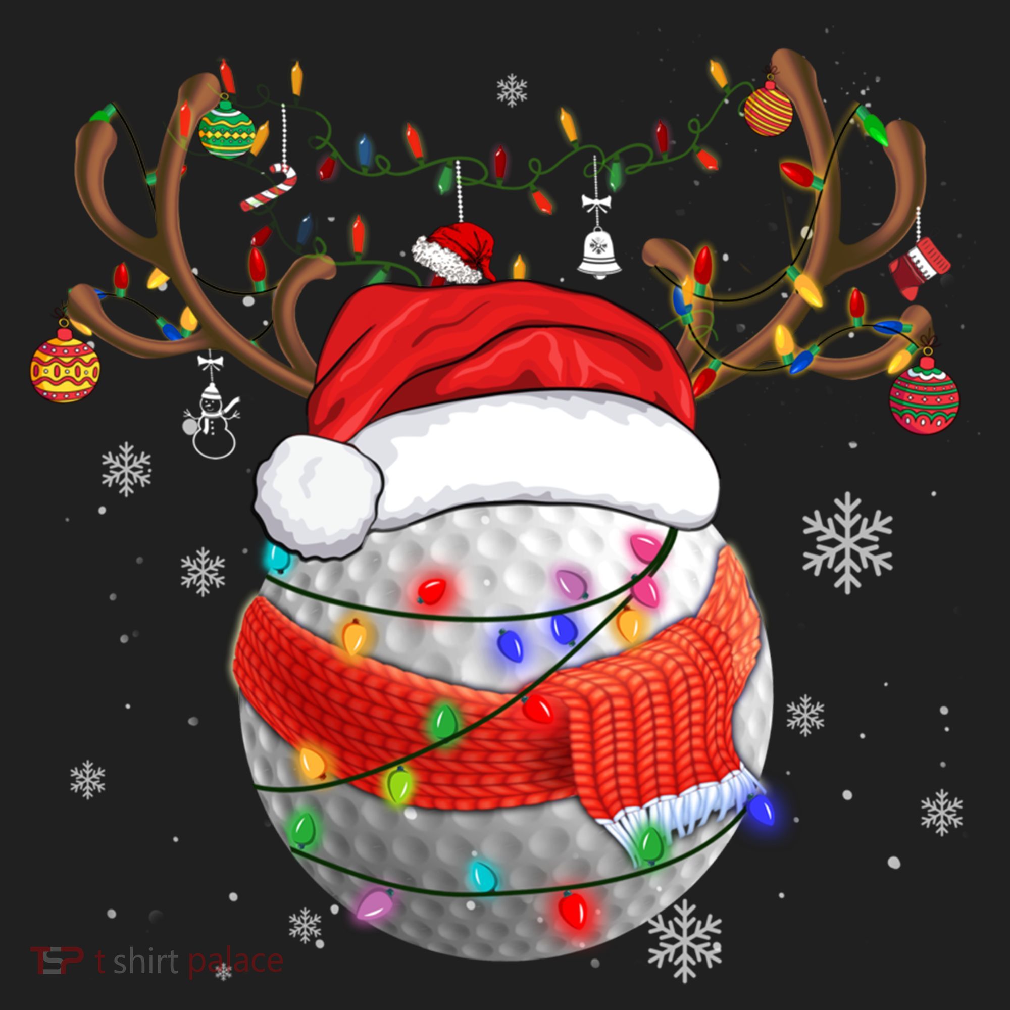 Christmas Golf Ball Santa Hat Funny Xmas Pajama Matching Cool Gift Beanie