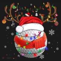 Christmas Golf Ball Santa Hat Funny Xmas Pajama Matching Cool Gift Women's Hoodie thumb 2