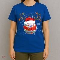 Christmas Golf Ball Santa Hat Funny Xmas Pajama Matching Cool Gift T-Shirt thumb 4