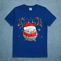 Christmas Golf Ball Santa Hat Funny Xmas Pajama Matching Cool Gift T-Shirt thumb 5