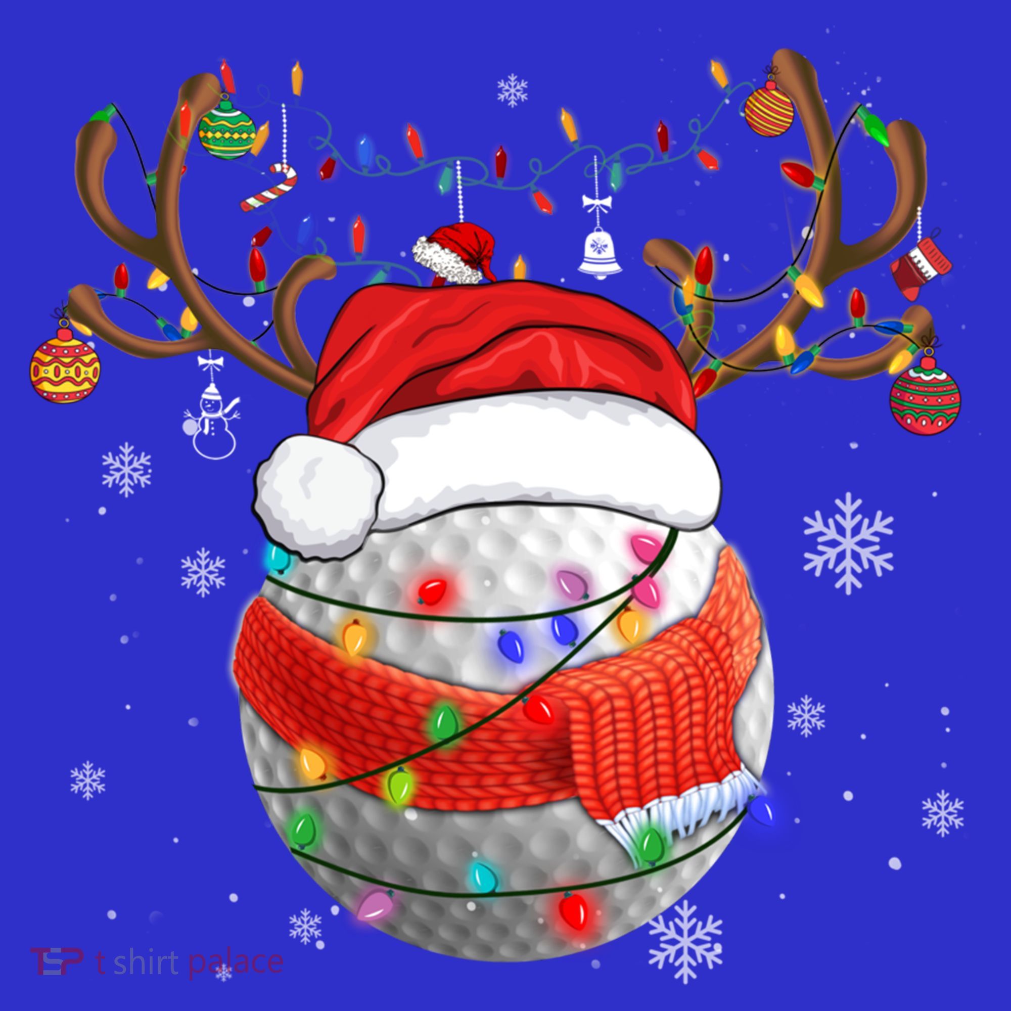 Christmas Golf Ball Santa Hat Funny Xmas Pajama Matching Cool Gift Women's Tank Top