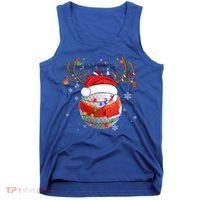 Christmas Golf Ball Santa Hat Funny Xmas Pajama Matching Cool Gift Tank Top thumb 0