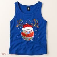 Christmas Golf Ball Santa Hat Funny Xmas Pajama Matching Cool Gift Tank Top thumb 2