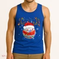 Christmas Golf Ball Santa Hat Funny Xmas Pajama Matching Cool Gift Tank Top thumb 3
