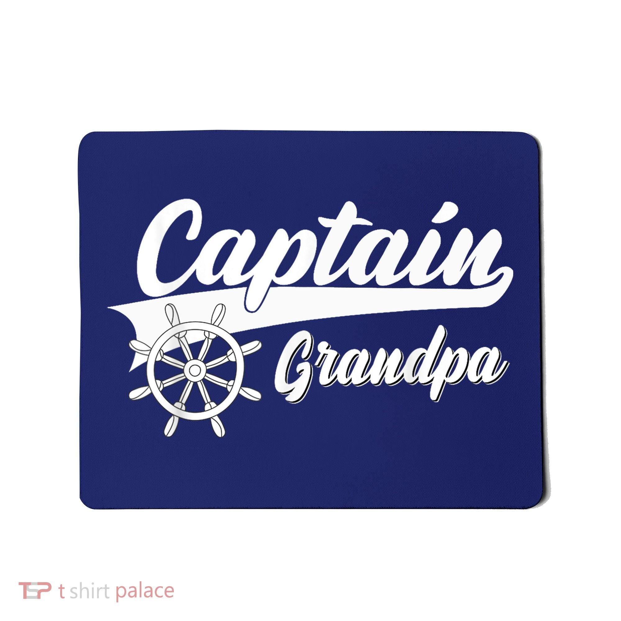 Captain Grandpa Boating Anchors & Wheel | Boat Captain Mousepad