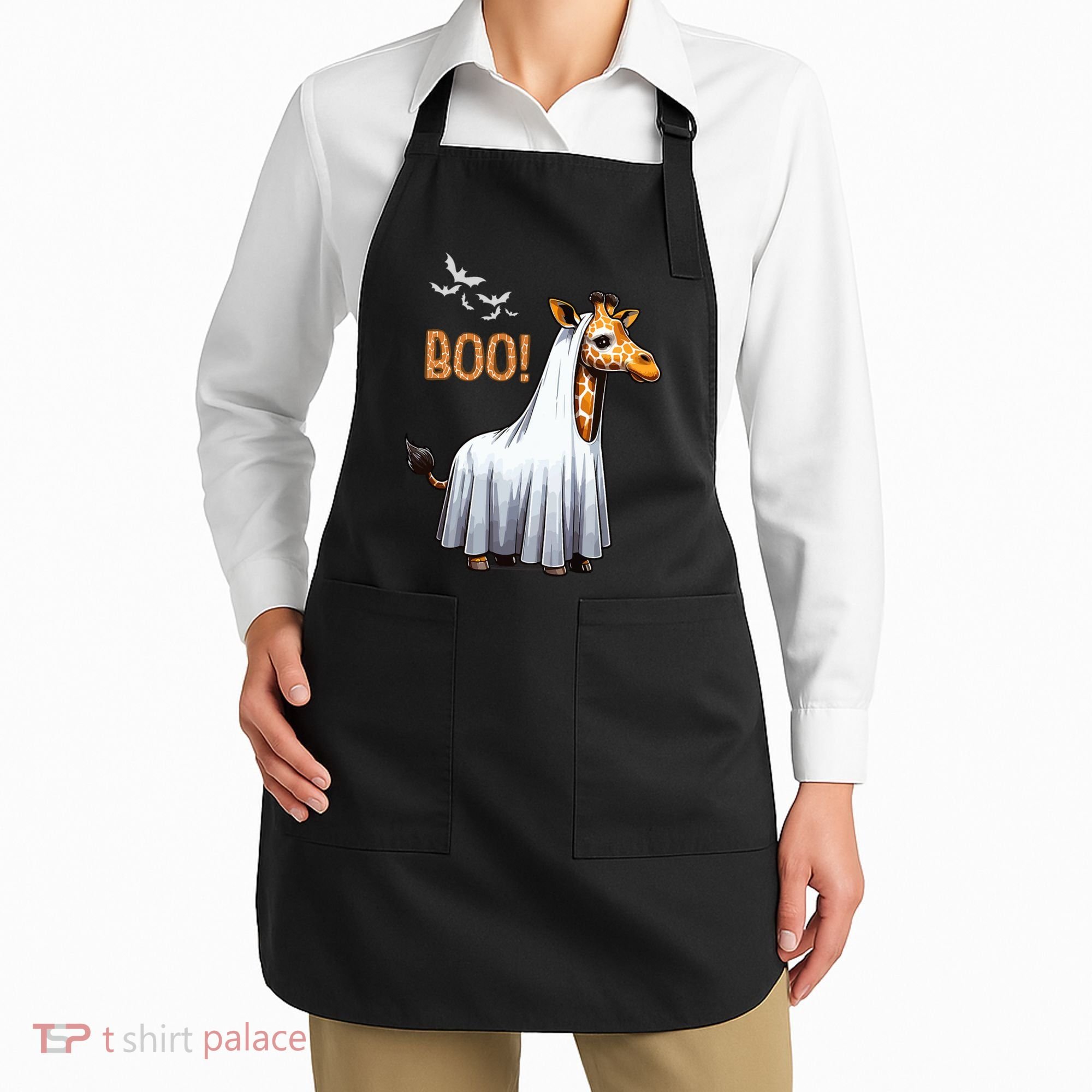 Cute Giraffe Boo Halloween Costume Zoo Lover Apron