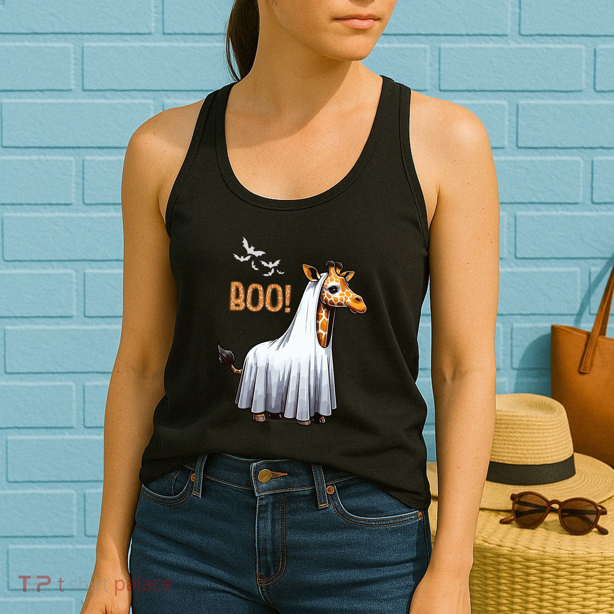 Cute Giraffe Boo Halloween Costume Zoo Lover Women's Tank Top