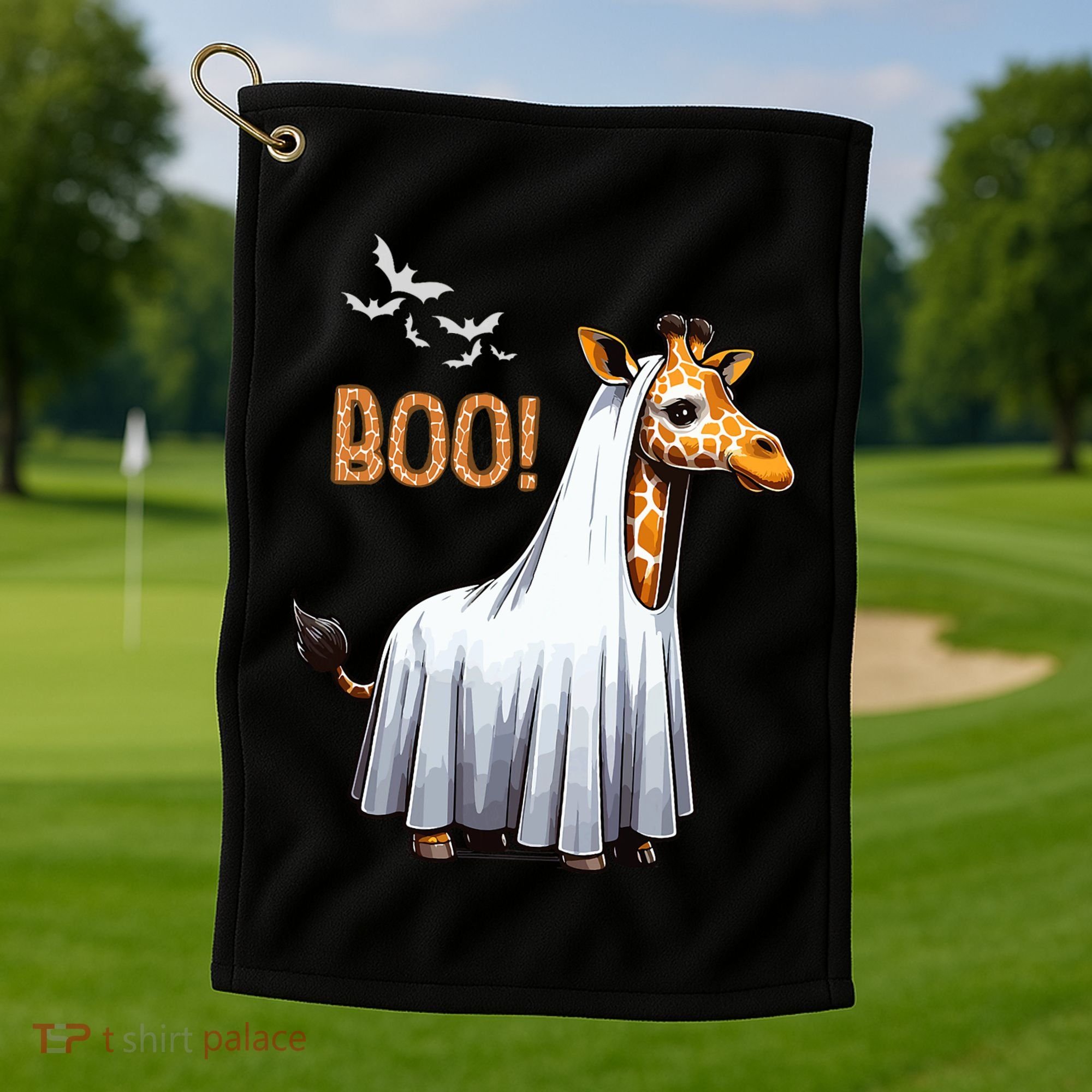 Cute Giraffe Boo Halloween Costume Zoo Lover Golf Towel