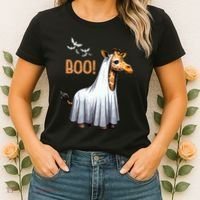 Cute Giraffe Boo Halloween Costume Zoo Lover Women's T-Shirt thumb 2