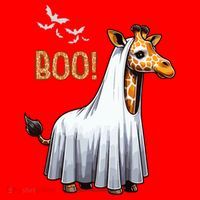 Cute Giraffe Boo Halloween Costume Zoo Lover Santa Hat thumb 1