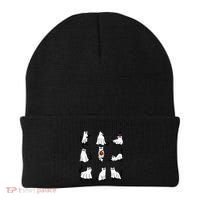 Cute Ghost Cat Funny Halloween Outfit Costumes Black Cat Beanie thumb 0
