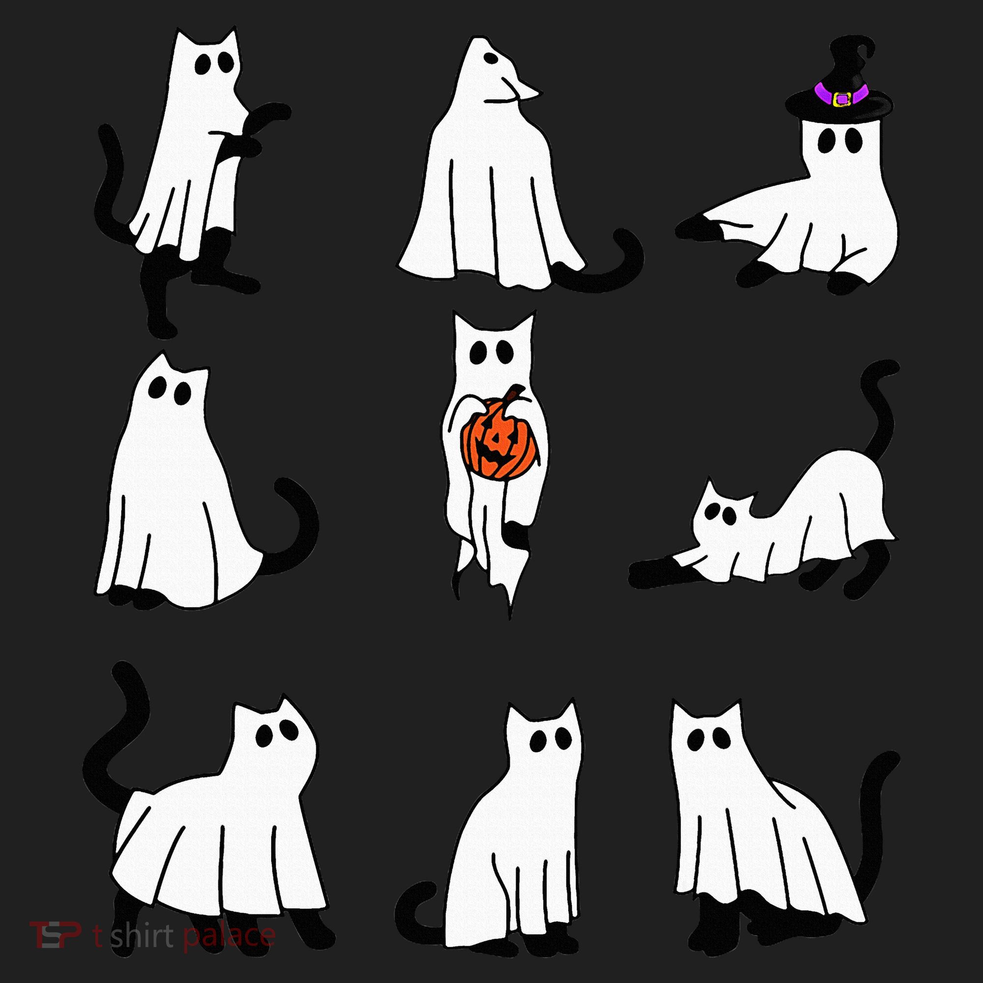 Cute Ghost Cat Funny Halloween Outfit Costumes Black Cat Beanie