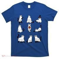 Cute Ghost Cat Funny Halloween Outfit Costumes Black Cat T-Shirt thumb 0