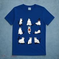 Cute Ghost Cat Funny Halloween Outfit Costumes Black Cat T-Shirt thumb 5