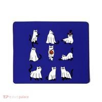 Cute Ghost Cat Funny Halloween Outfit Costumes Black Cat Mousepad thumb 0