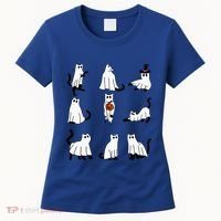Cute Ghost Cat Funny Halloween Outfit Costumes Black Cat Women's T-Shirt thumb 0