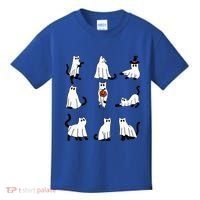 Cute Ghost Cat Funny Halloween Outfit Costumes Black Cat Kids T-Shirt thumb 0