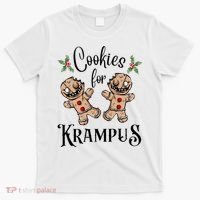 Creepy Gingerbread Cookies For Krampus Xmas Goth Holiday T-Shirt thumb 0