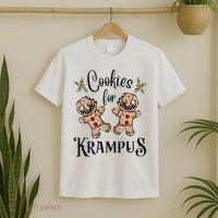 Creepy Gingerbread Cookies For Krampus Xmas Goth Holiday T-Shirt thumb 2