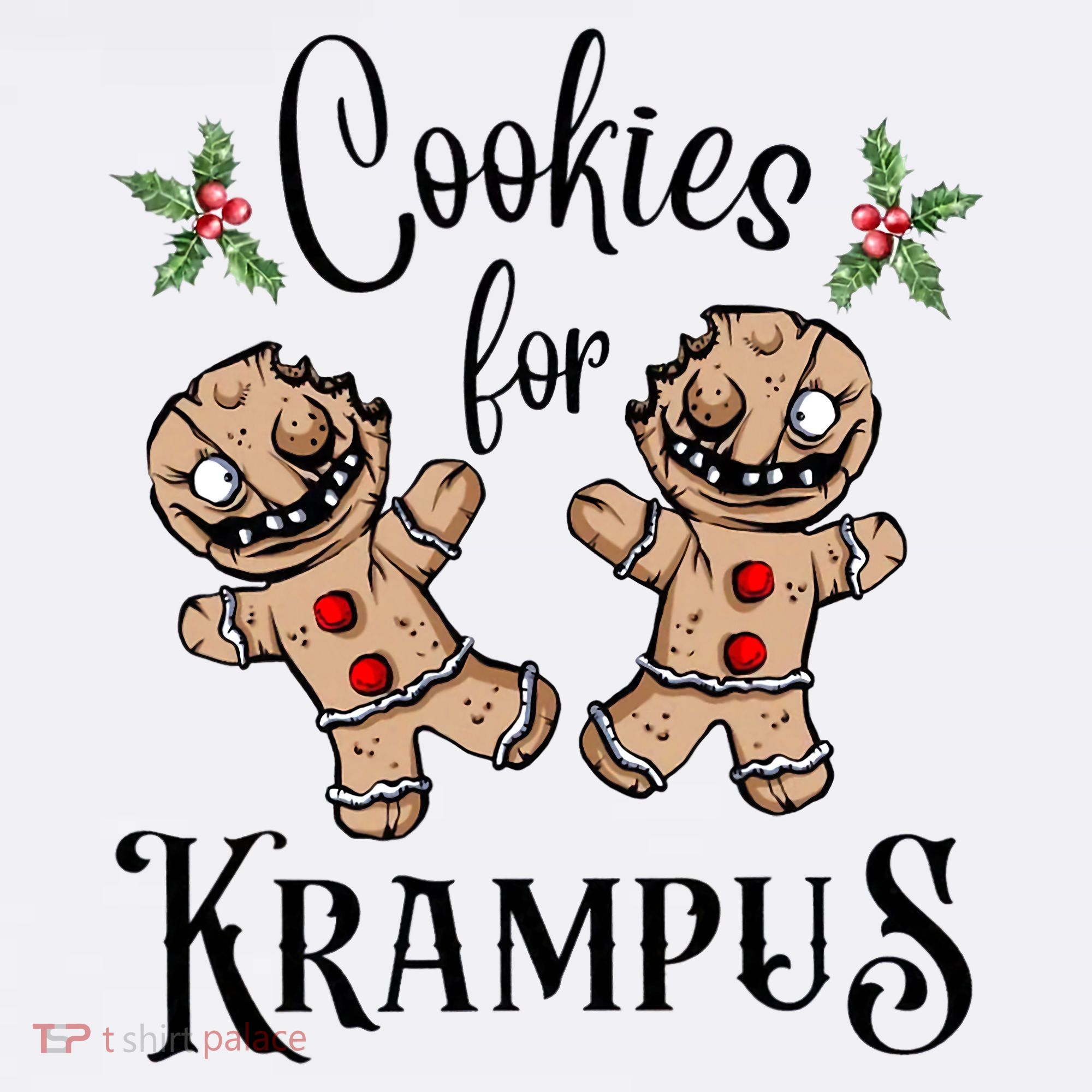 Creepy Gingerbread Cookies For Krampus Xmas Goth Holiday T-Shirt