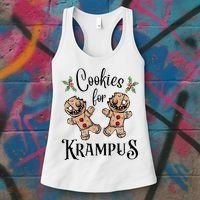 Creepy Gingerbread Cookies For Krampus Xmas Goth Holiday Women's Tank Top thumb 3