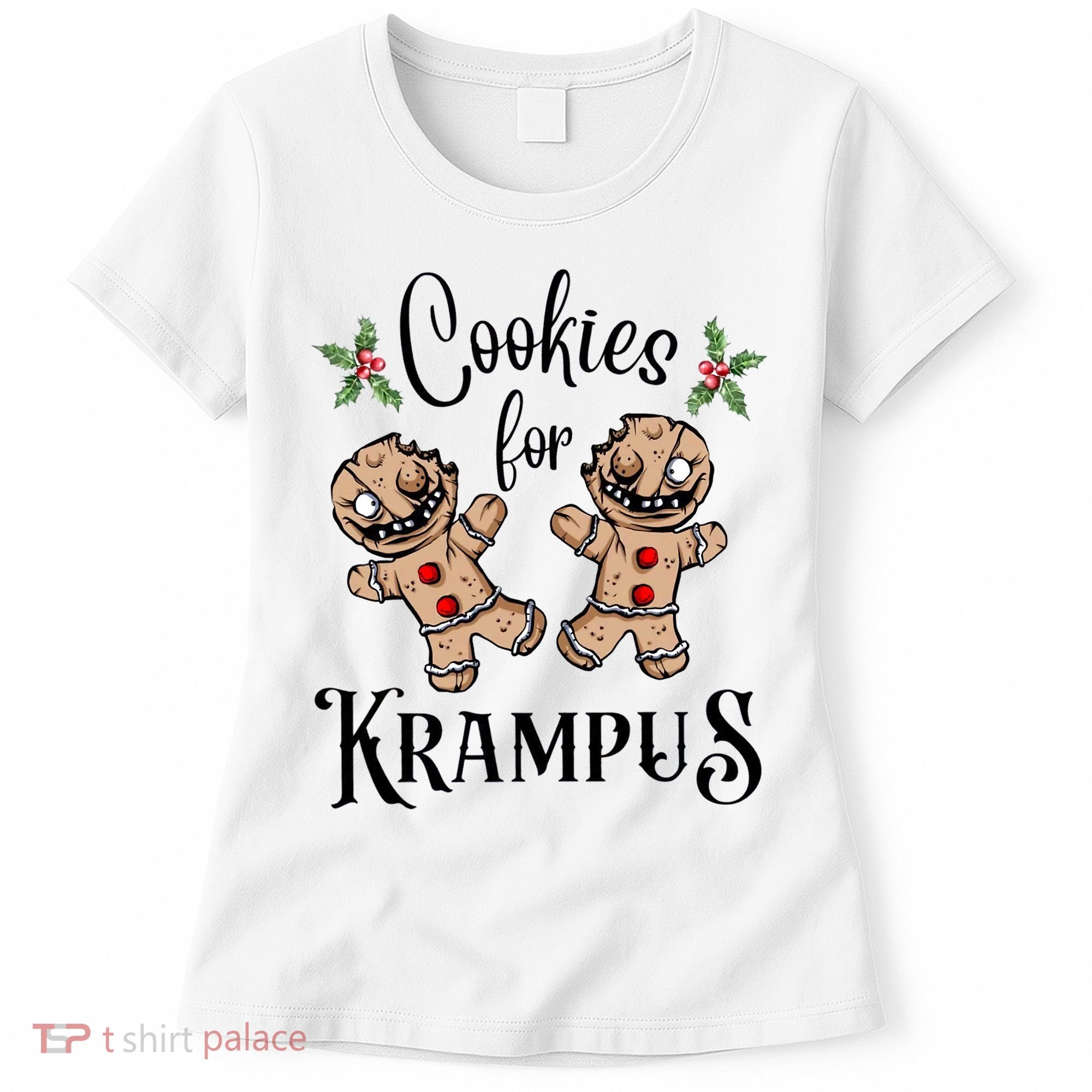 Creepy Gingerbread Cookies For Krampus Xmas Goth Holiday Women's T-Shirt