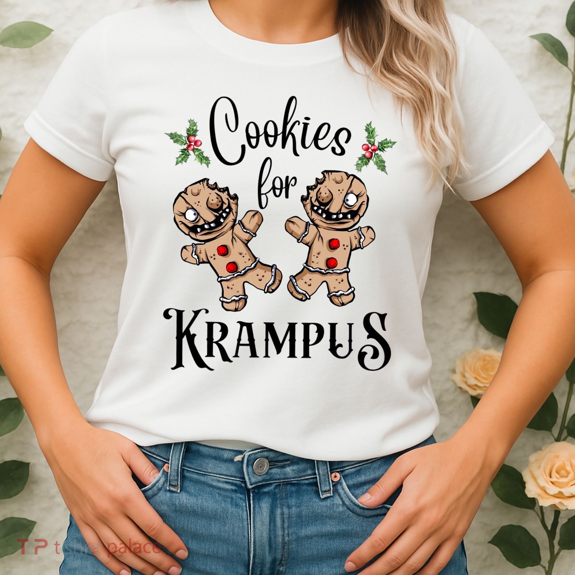 Creepy Gingerbread Cookies For Krampus Xmas Goth Holiday Women's T-Shirt