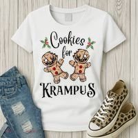 Creepy Gingerbread Cookies For Krampus Xmas Goth Holiday Women's T-Shirt thumb 3