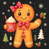 Cute Gingerbread Christmas Snow Cute Gifts Women's Sweatshirt thumb 2