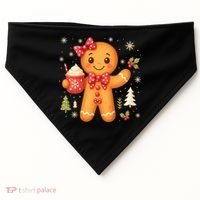 Cute Gingerbread Christmas Snow Cute Gifts USA-Made Doggie Bandana thumb 0