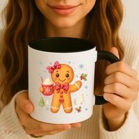 Cute Gingerbread Christmas Snow Cute Gifts Coffee Mug thumb 3