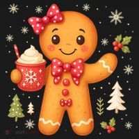 Cute Gingerbread Christmas Snow Cute Gifts Women's Tank Top thumb 5