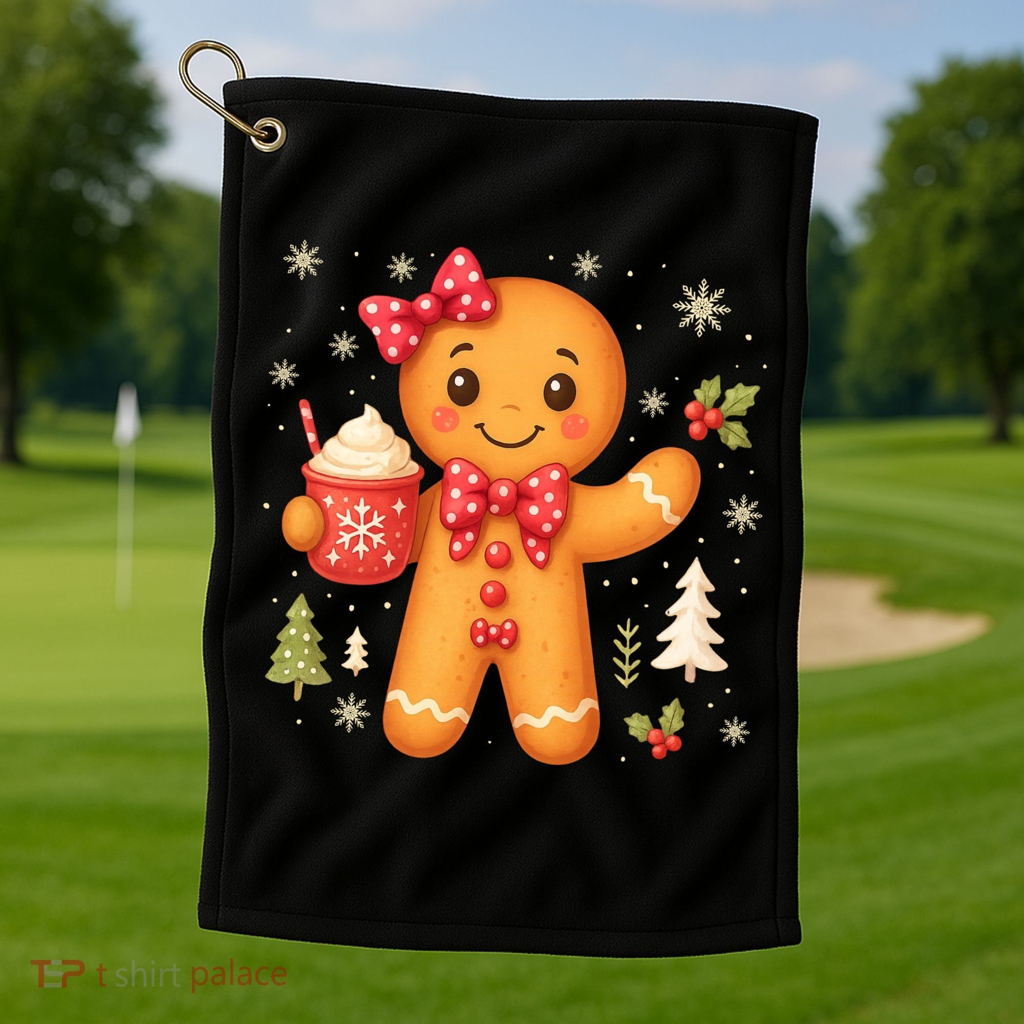 Cute Gingerbread Christmas Snow Cute Gifts Golf Towel