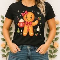 Cute Gingerbread Christmas Snow Cute Gifts Women's T-Shirt thumb 2