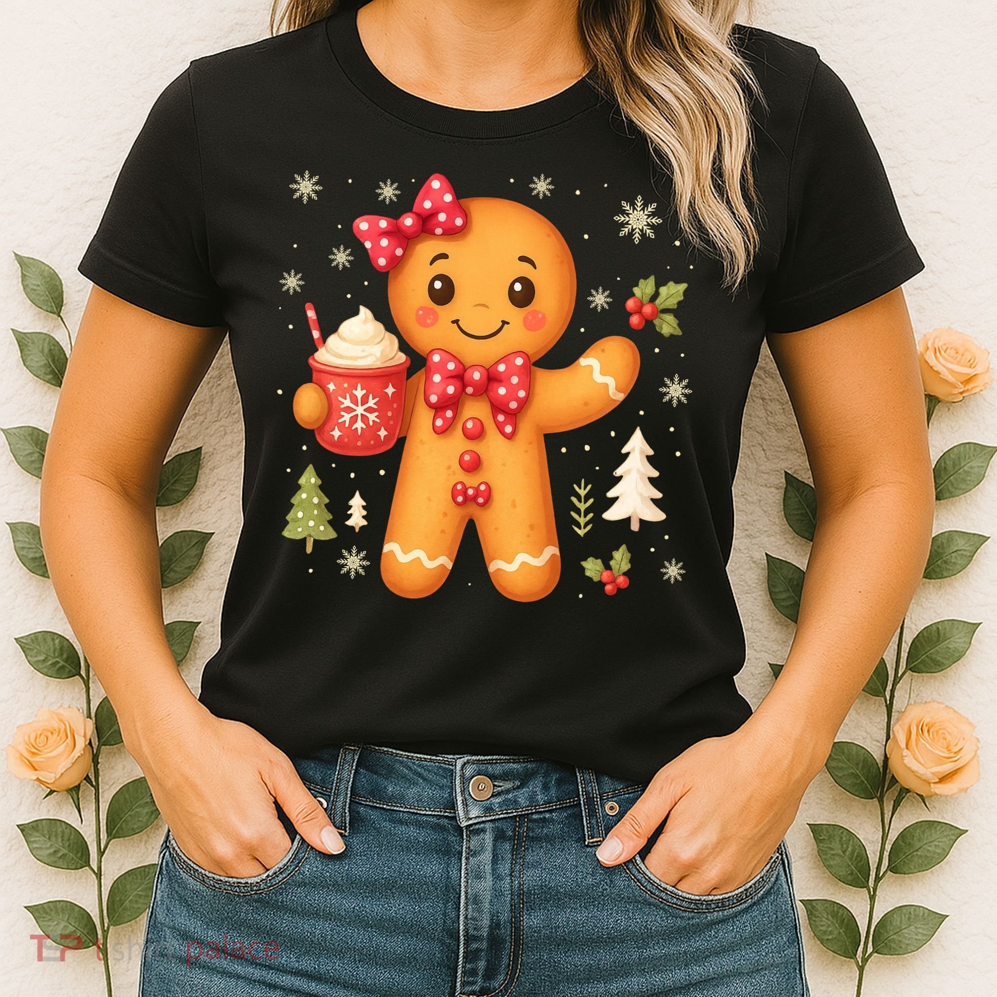 Cute Gingerbread Christmas Snow Cute Gifts Women's T-Shirt