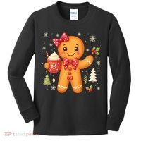 Cute Gingerbread Christmas Snow Cute Gifts Kids Long Sleeve Shirt thumb 0