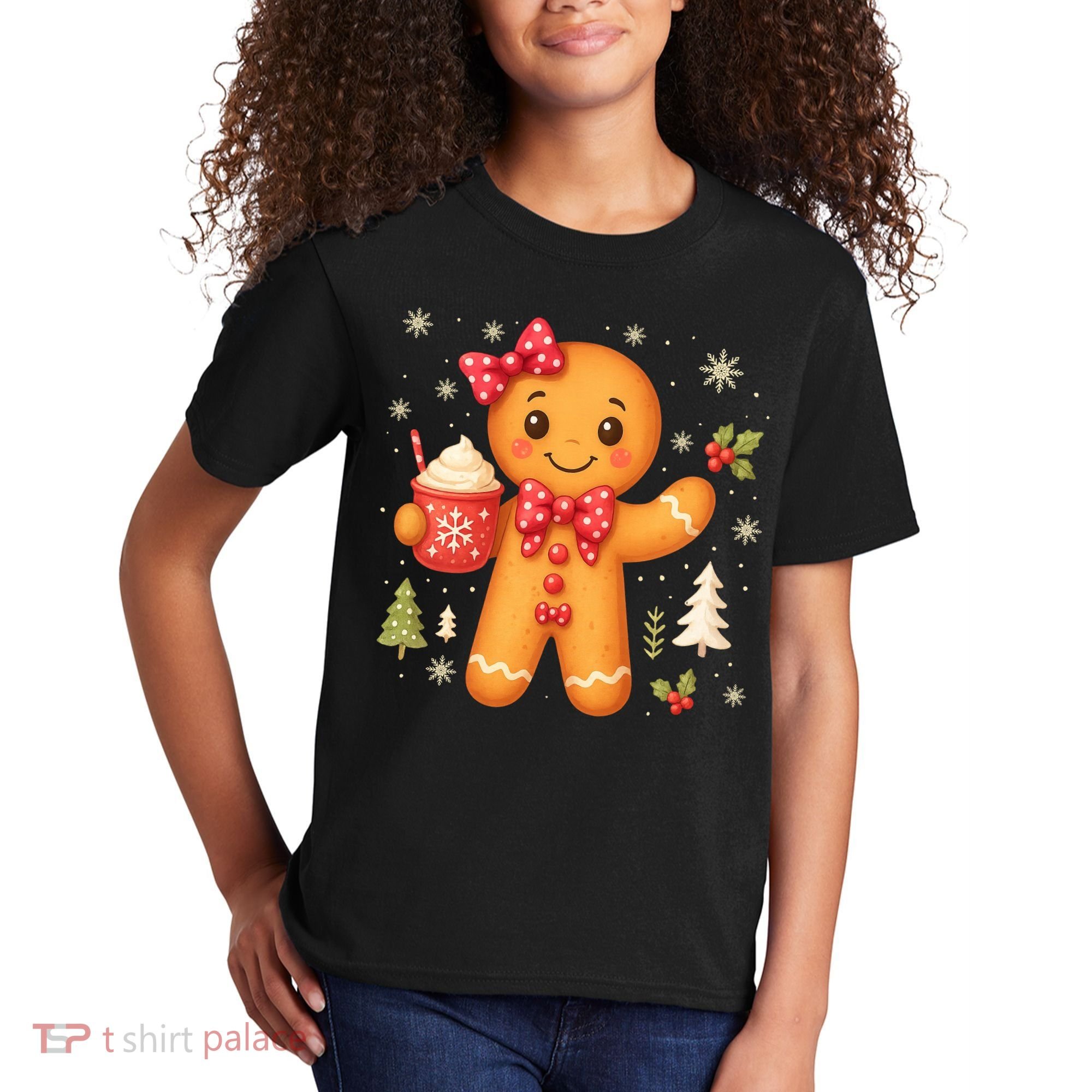 Cute Gingerbread Christmas Snow Cute Gifts Kids T-Shirt