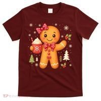 Cute Gingerbread Christmas Snow Cute Gifts T-Shirt thumb 0