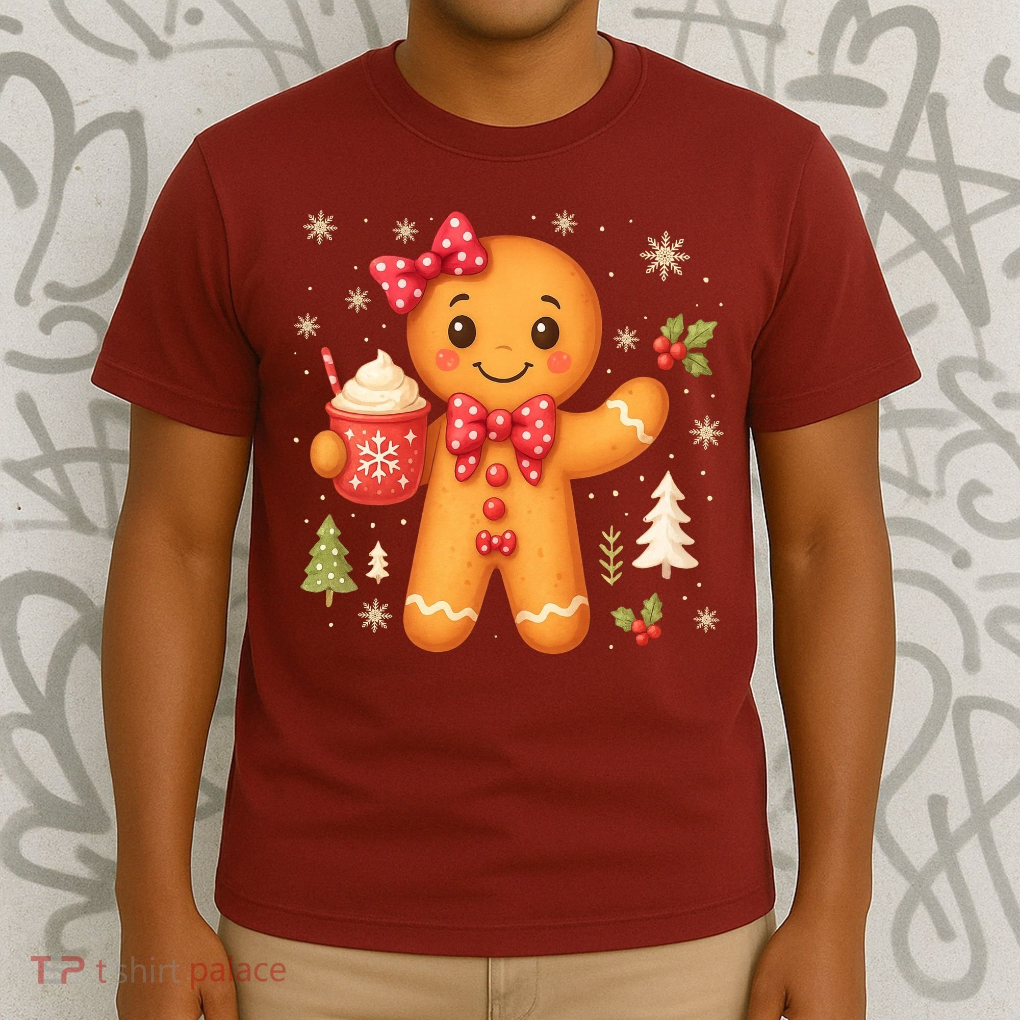 Cute Gingerbread Christmas Snow Cute Gifts T-Shirt