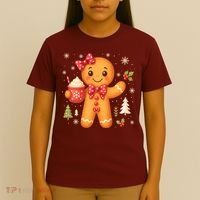 Cute Gingerbread Christmas Snow Cute Gifts T-Shirt thumb 4