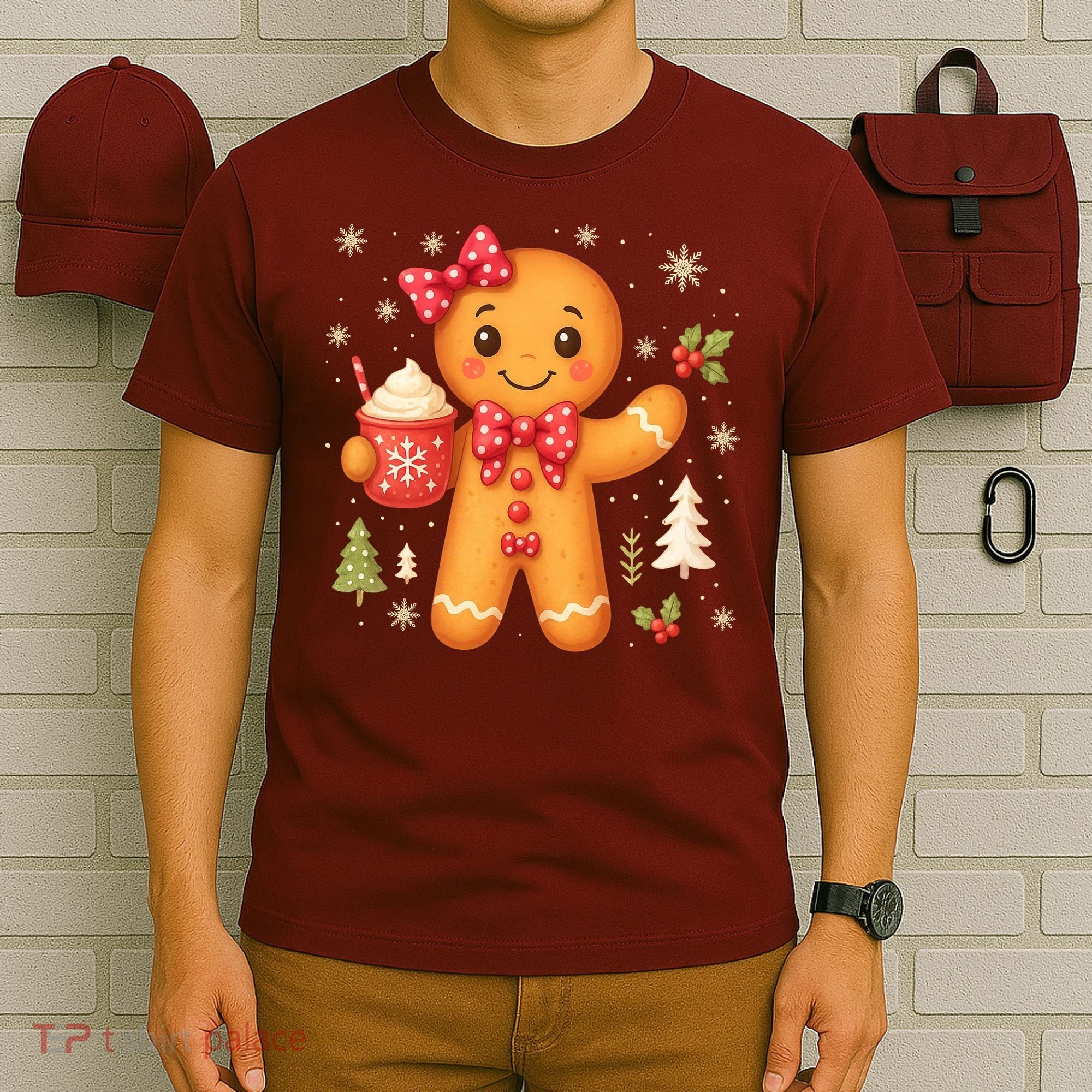 Cute Gingerbread Christmas Snow Cute Gifts T-Shirt