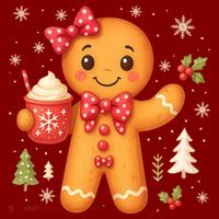 Cute Gingerbread Christmas Snow Cute Gifts Mousepad thumb 1