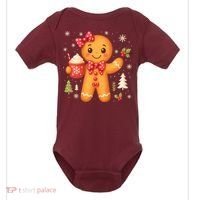 Cute Gingerbread Christmas Snow Cute Gifts Baby Bodysuit thumb 0
