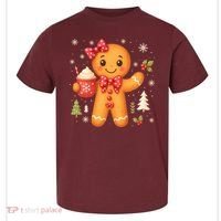 Cute Gingerbread Christmas Snow Cute Gifts Toddler T-Shirt thumb 0